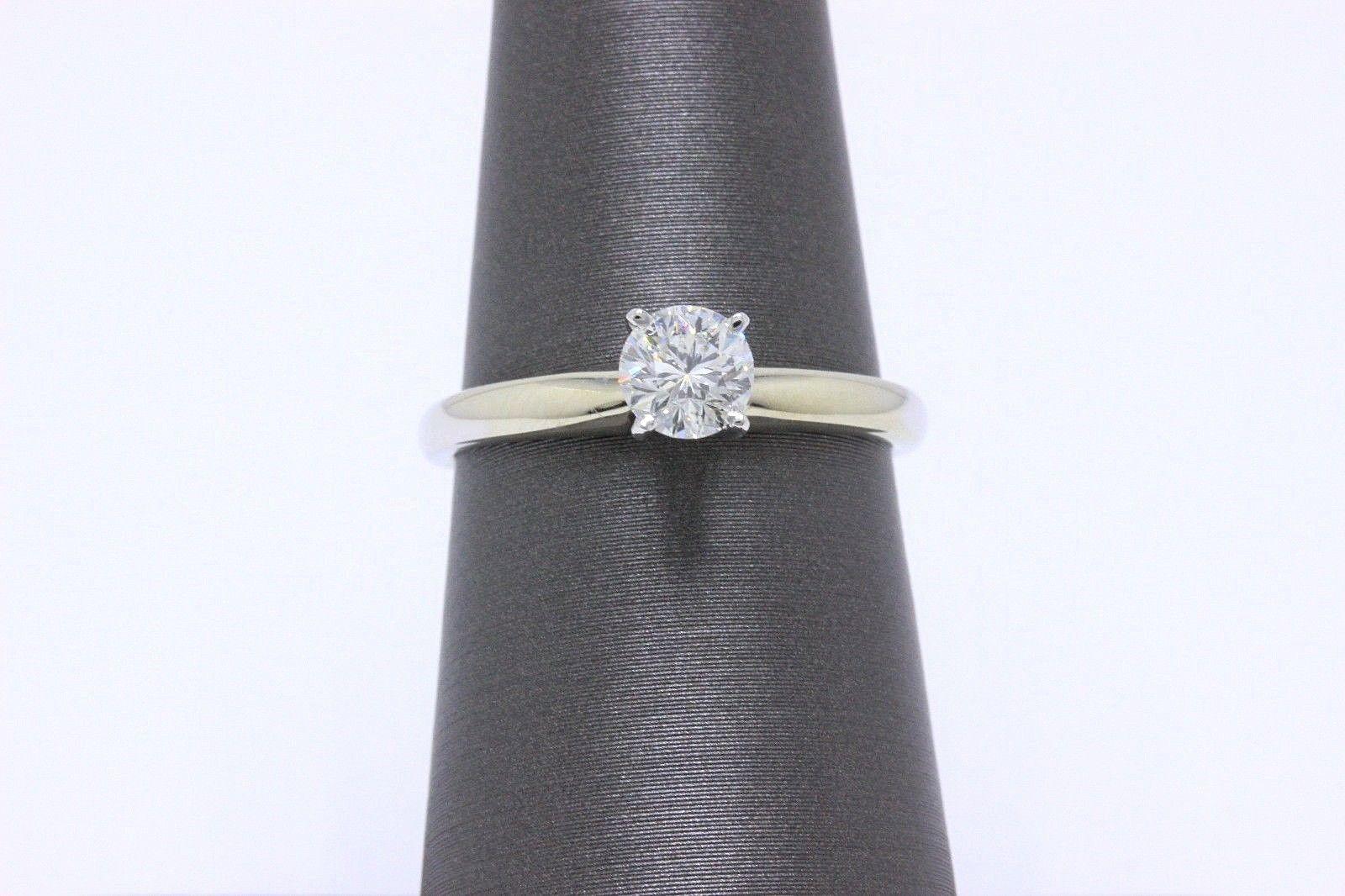 Women's Leo Round Diamond Solitaire Engagement Ring 0.50 CTS I SI2 14K White Gold For Sale