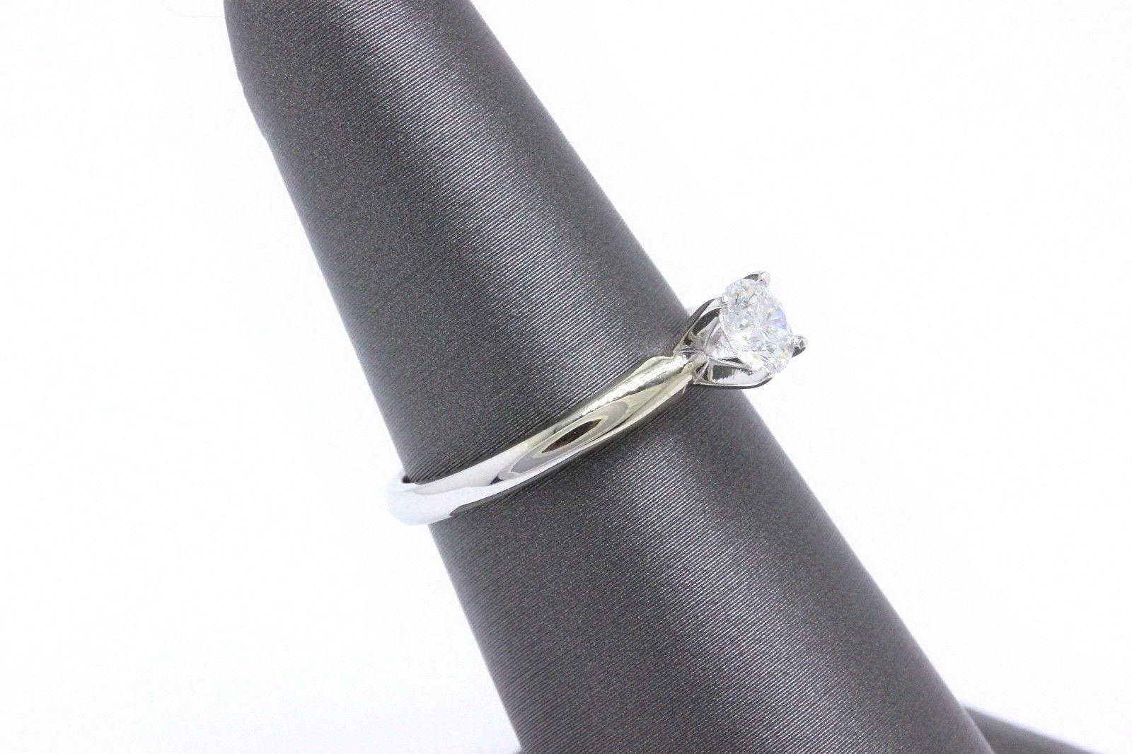 Leo Round Diamond Solitaire Engagement Ring 0.50 CTS I SI2 14K White Gold For Sale 1