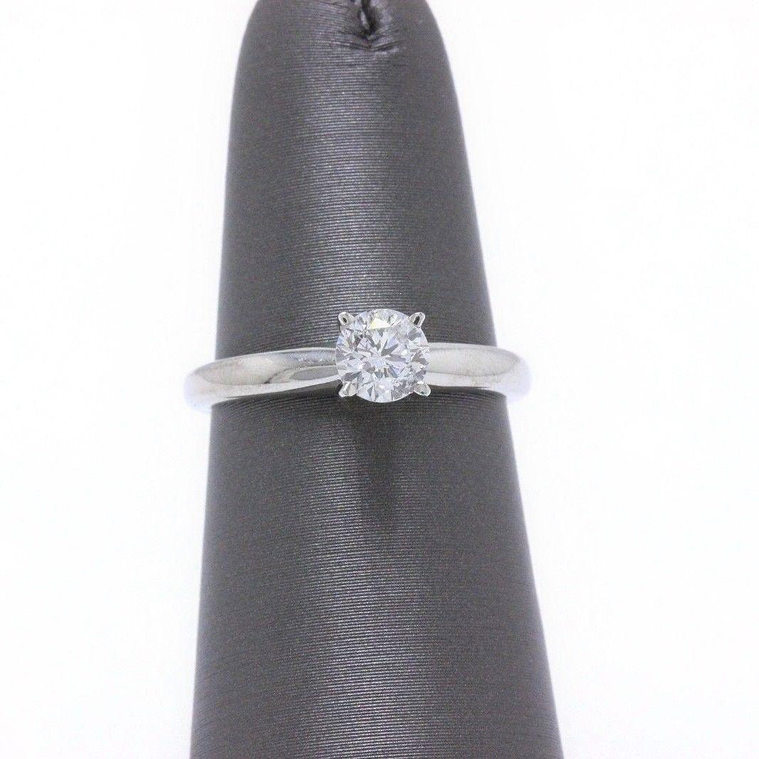 Leo Round Diamond Solitaire Ring 0.45 Carat E I1 14 Karat White Gold For Sale 2