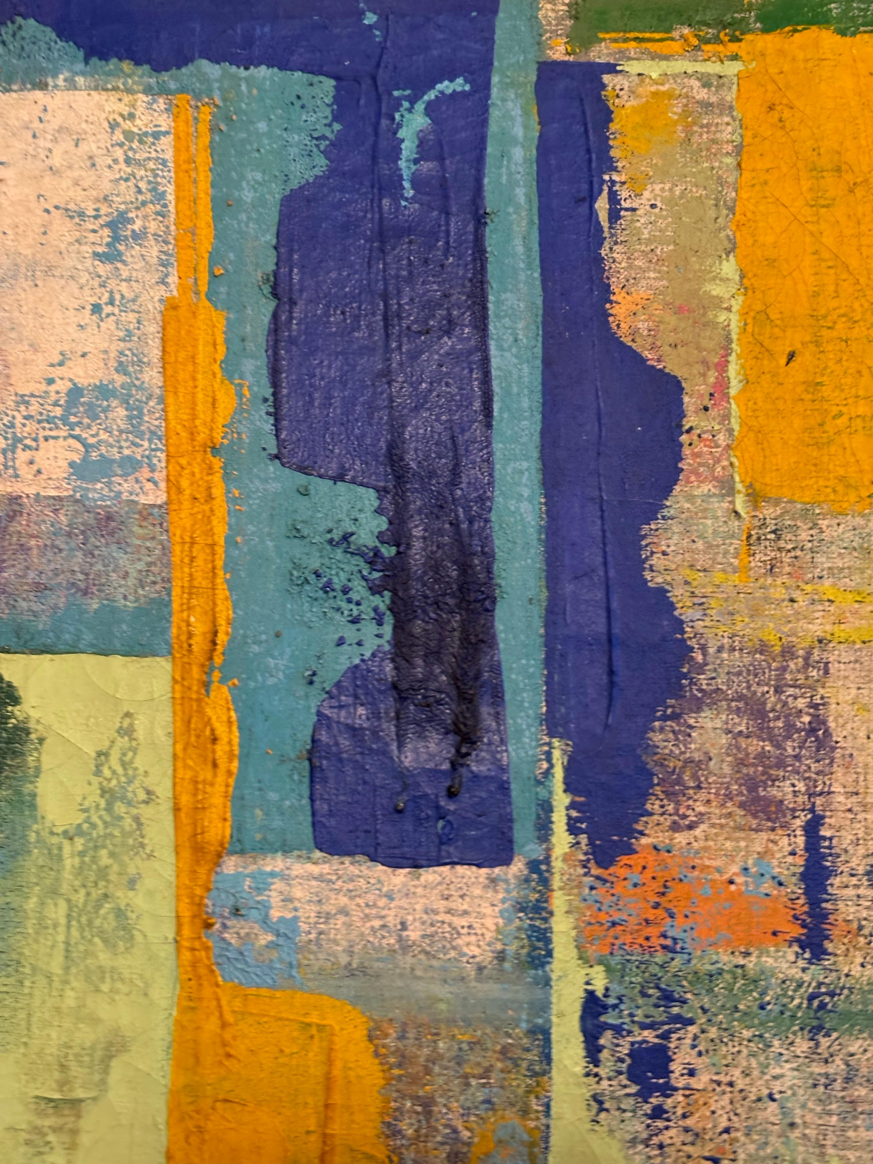 Leo Russell Pintura abstracta sobre lienzo 1962 en Bueno estado para la venta en Philadelphia, PA