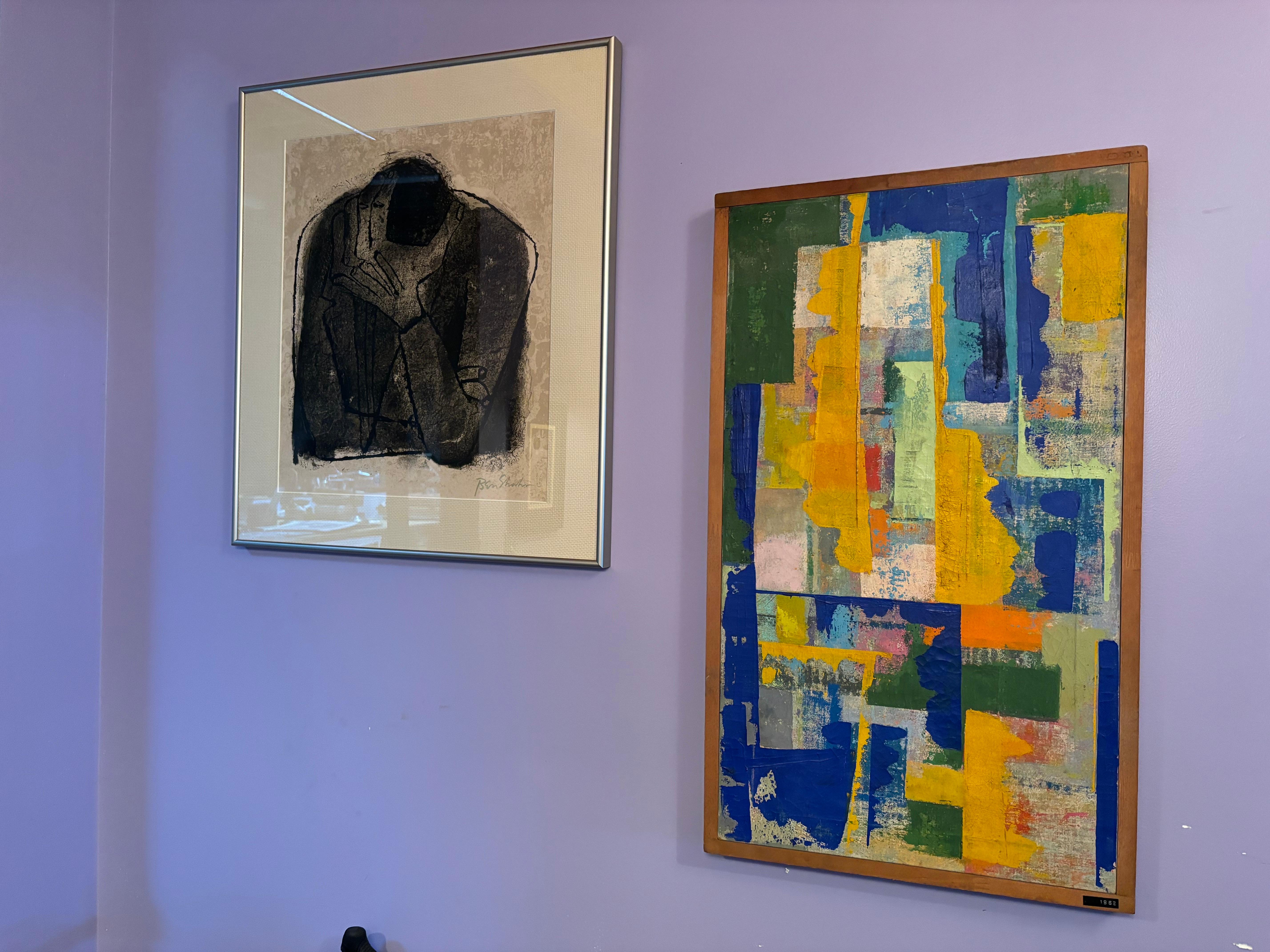 Leo Russell Pintura abstracta sobre lienzo 1962 en venta 2