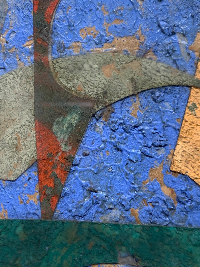 Leo Russell - Abstract Expressionist collage painting For Sale at 1stDibs