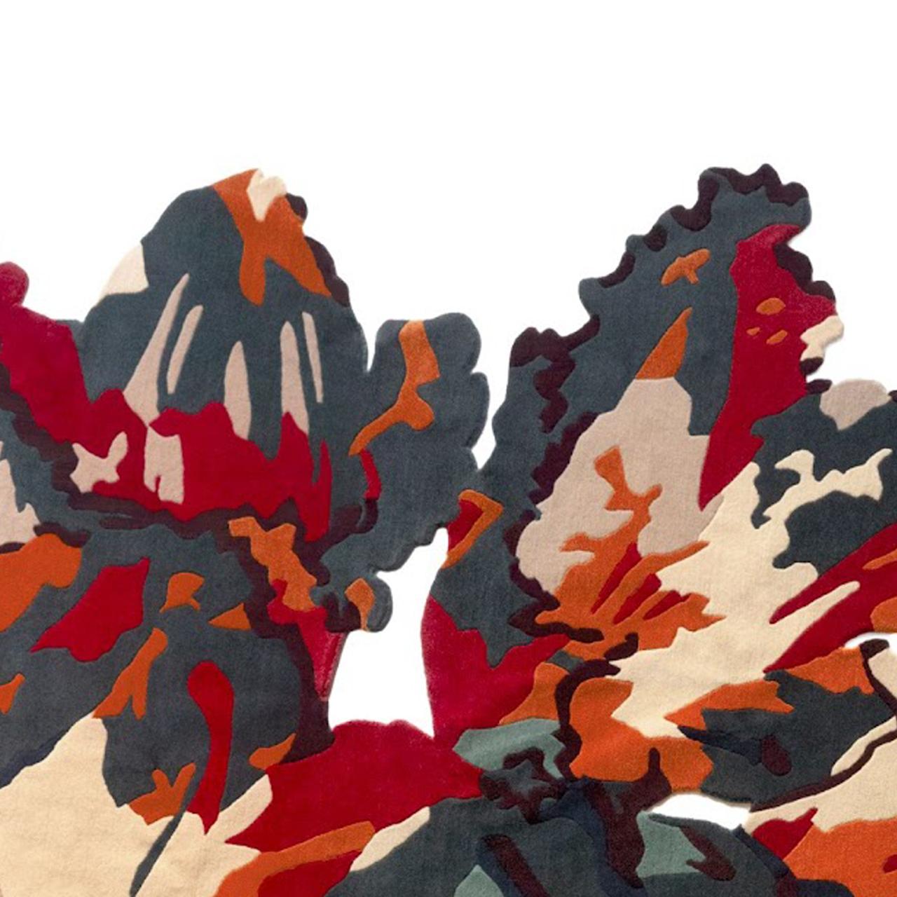 Leo Rydell – Corolla Series Rug
Handmade rug, 100% Tibetan wool, crafted in Nepal.

This remarkable rug belongs to Leo Rydell’s Corolla series, a body of work that reflects the artist’s distinctive vision of color, pattern, and texture. Entirely