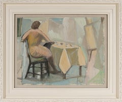 Figure at the Table 1963 Oil on Paper 