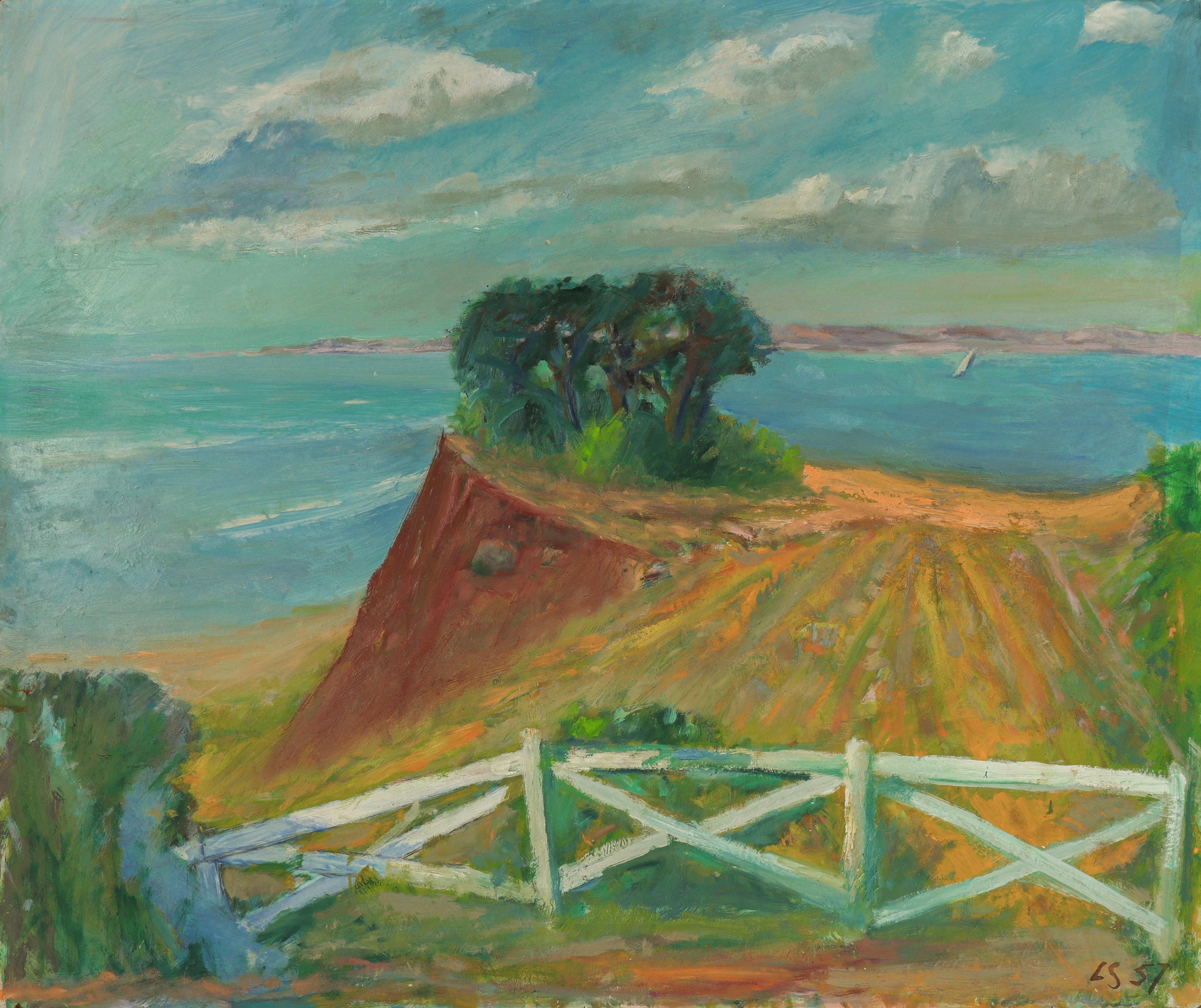 Leo Saal Landscape Painting - "Water Edge at Chesapeake Bay" 1957 Oil
