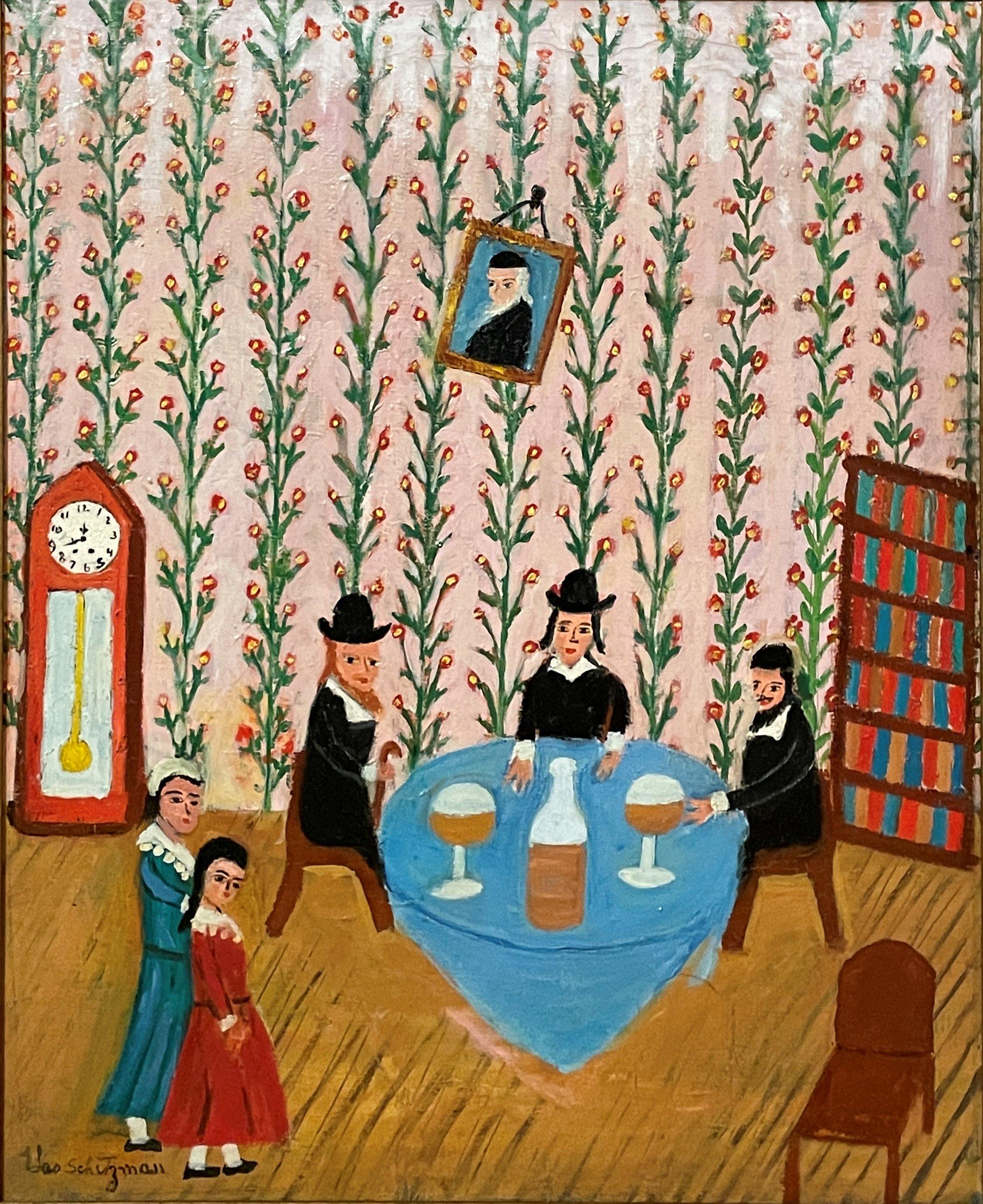 "The Marriage Proposal (Family Gathering), " Leo Schutzman, Jewish Folk Art