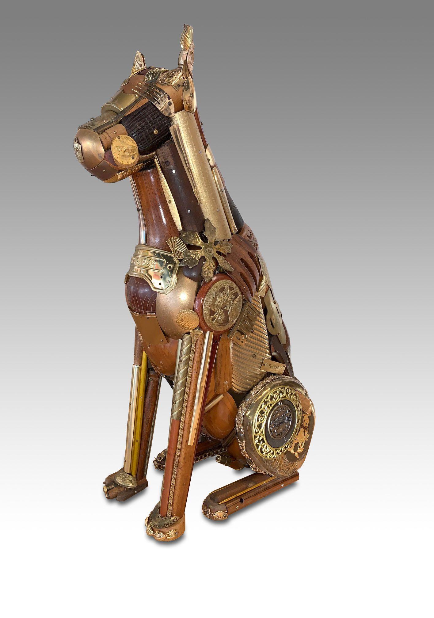 Leo Sewell Figurative Sculpture - Gold Boxer