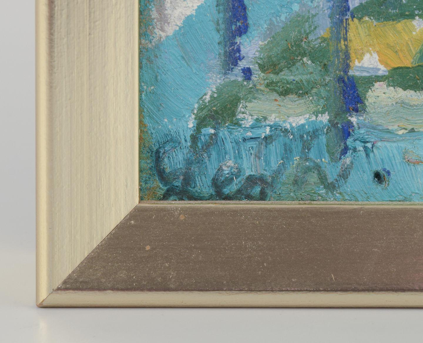 Leo Thellefsen, peintre danois. Huile sur planche. Paysage de campagne. Daté de 1989 Excellent état - En vente à København, Copenhagen