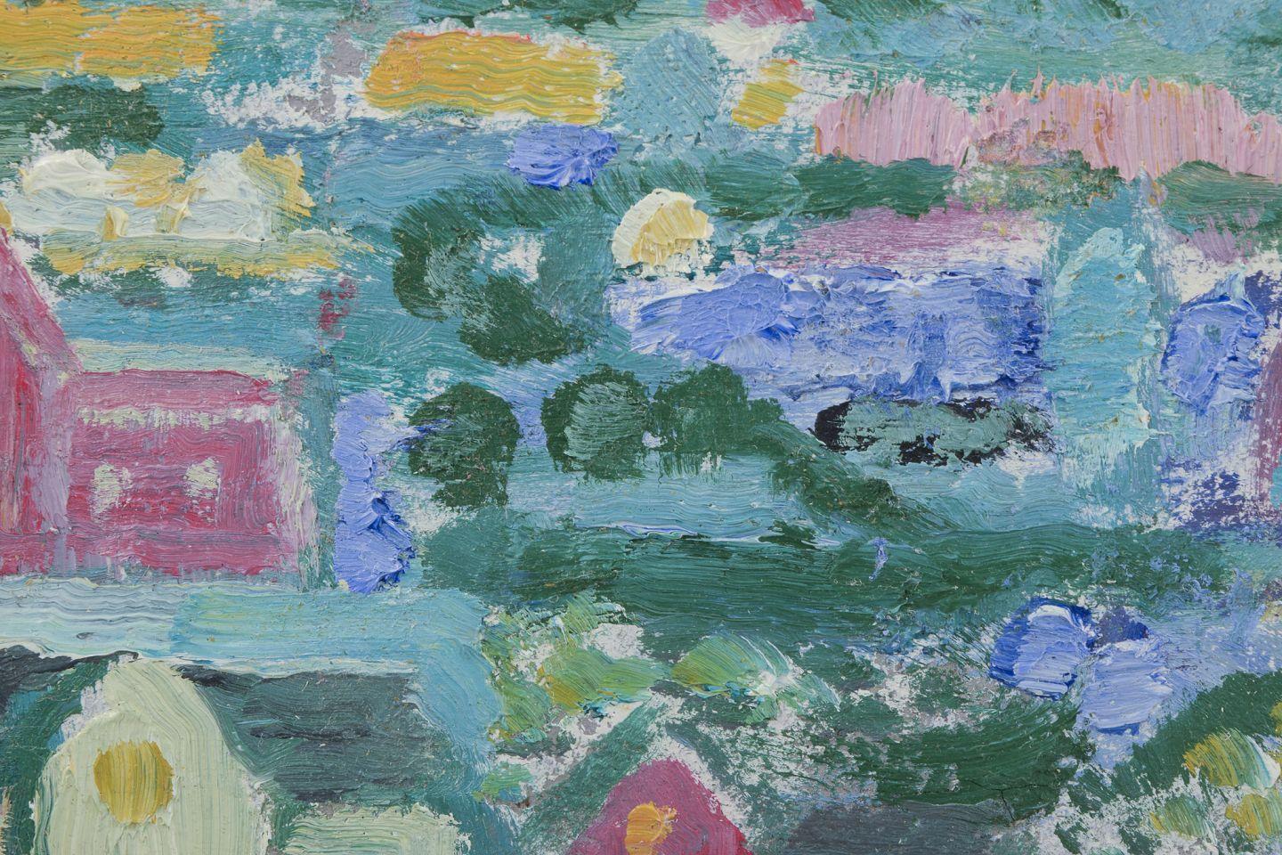 Leo Thellefsen, dänischer Maler. Öl auf Karton. Ländliche Landschaft. Titel 'Prelude' (Vorspiel) (Dänisch) im Angebot