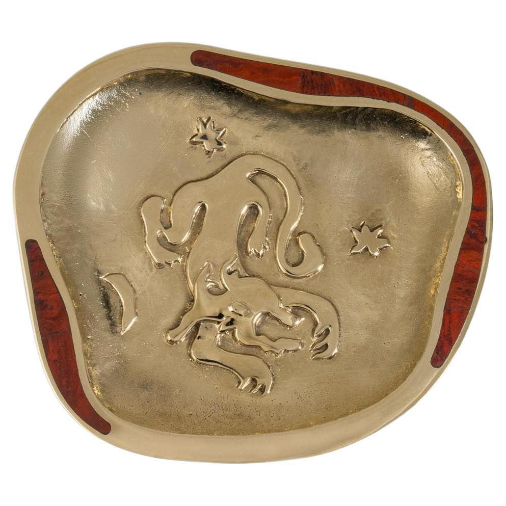 Leo Trinket Tray in Brass with Semi Precious, Viya by Vikram Goyal