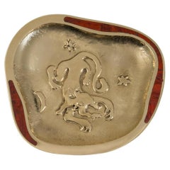 Leo Trinket Tray in Brass with Semi Precious, Viya by Vikram Goyal