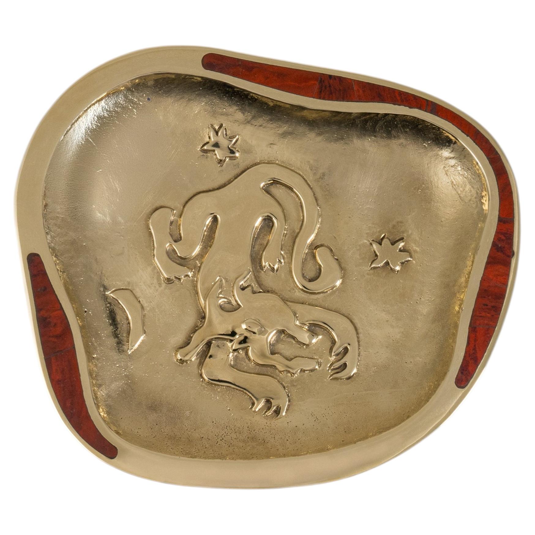 Leo Trinket Tray in Brass with Semi Precious, Viya by Vikram Goyal