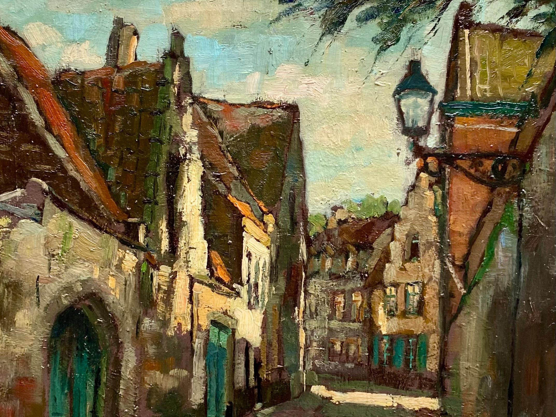 Vue de Bruges - Quartier Sint Anna' par Leo van der Smissen ( 1900 - 1966 ) en vente 5