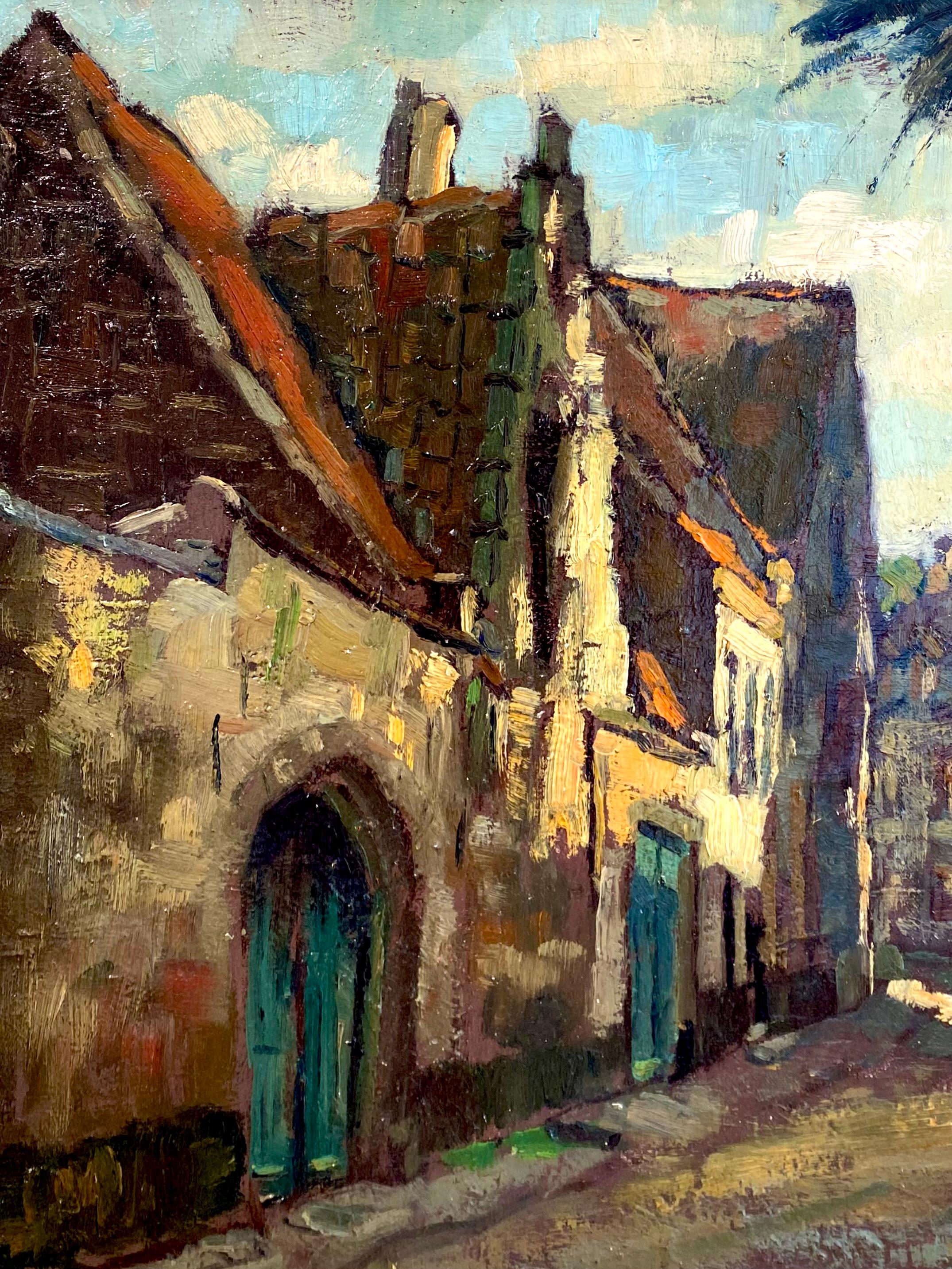 Vue de Bruges - Quartier Sint Anna' par Leo van der Smissen ( 1900 - 1966 ) en vente 8