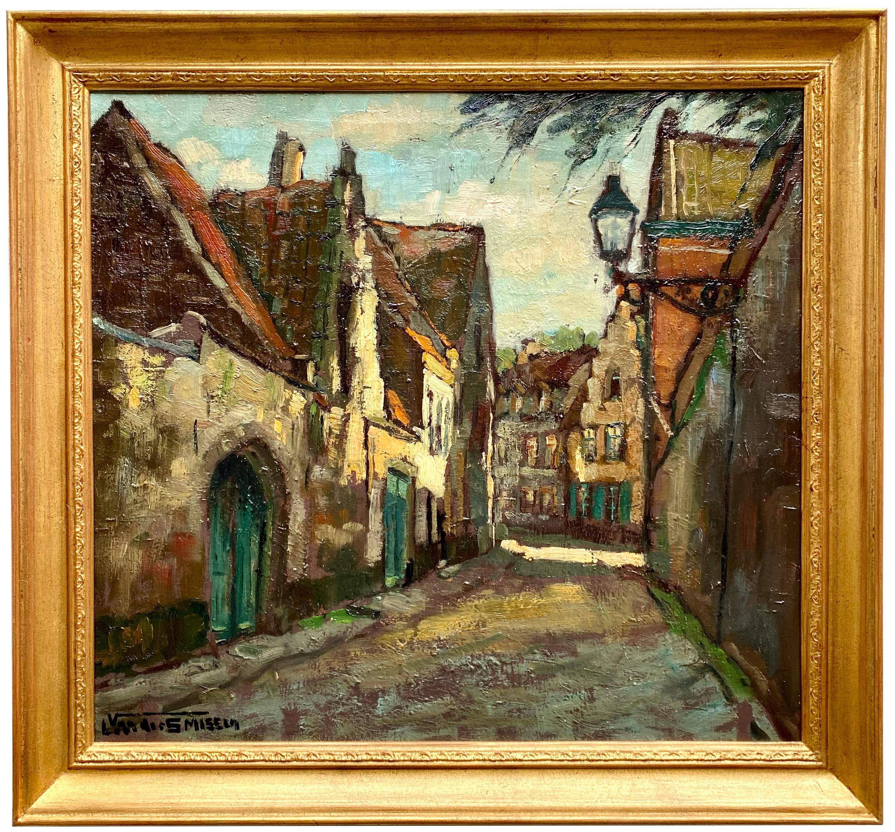 Leo van der Smissen
Termonde 1900 - 1966 Bruges
Peintre belge
École de Bruges

Vue de Bruges - Quartier Sint Anna

Signature : signée en bas à gauche 'L Van Der Smissen'.
Support : huile sur toile
Dimensions : image 60 x 65 cm, cadre 70,5 x 76