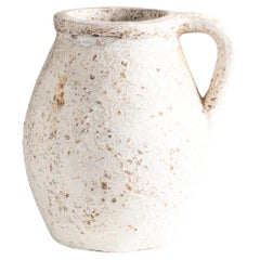 Leo Vase Jug, Handmade Textured Terracotta Organic Shape in White