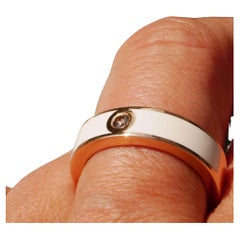 Leo Wittwer Anello con smalto 750 in oro rosa 0,10 ct 10 grammi di smalto a freddo UNISEX