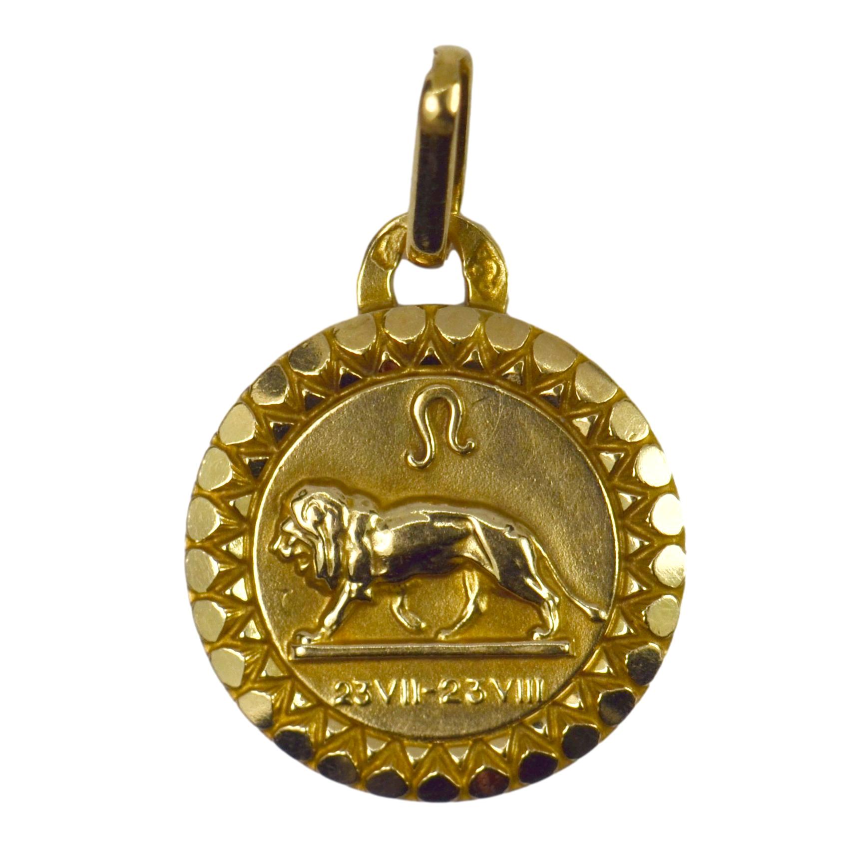 Leo Zodiac 18k Yellow Gold Charm Pendant