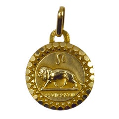 Löwe Tierkreiszeichen 18k Gelbgold Charm-Anhänger