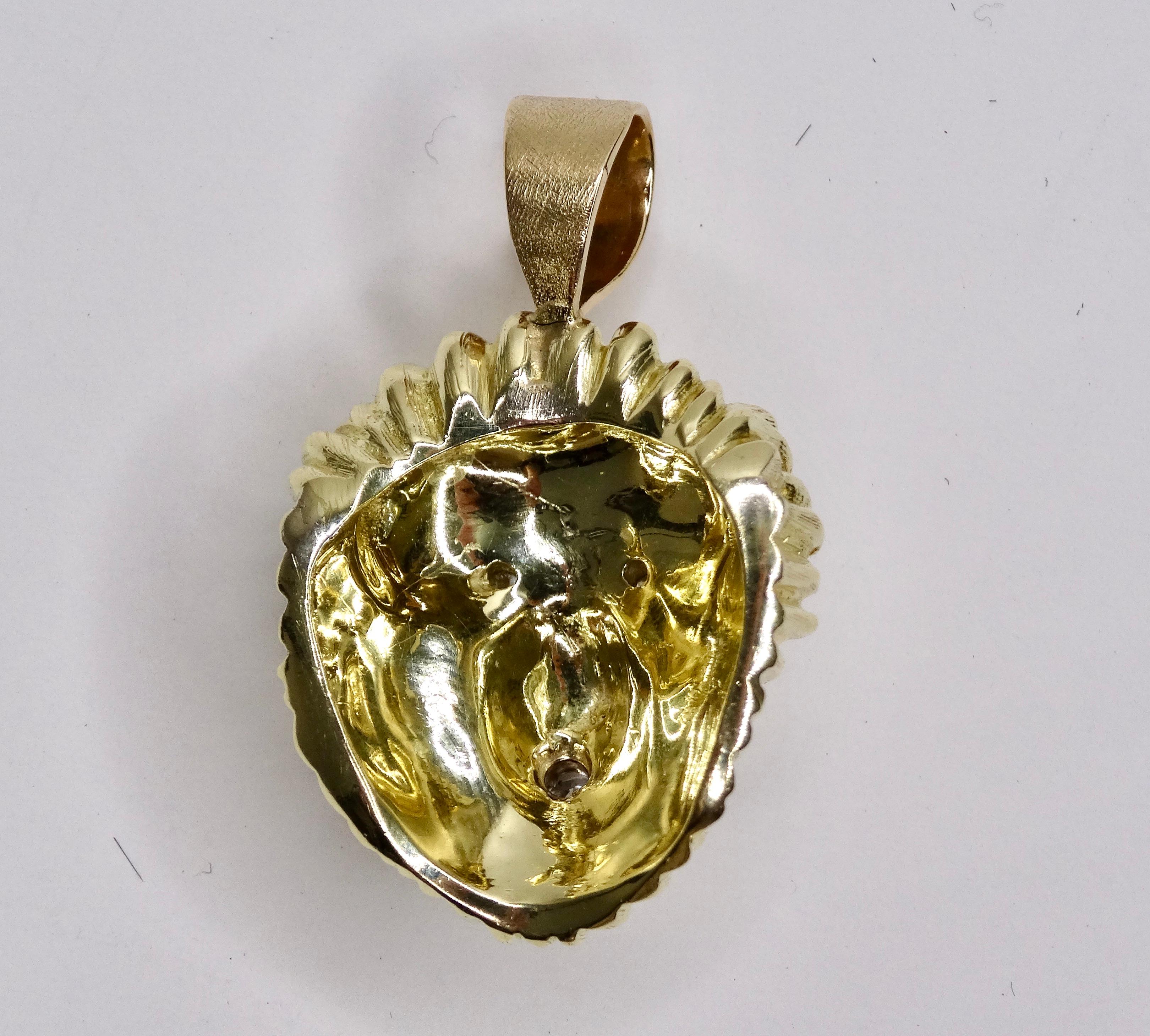 pendentif tête de lion or 18k