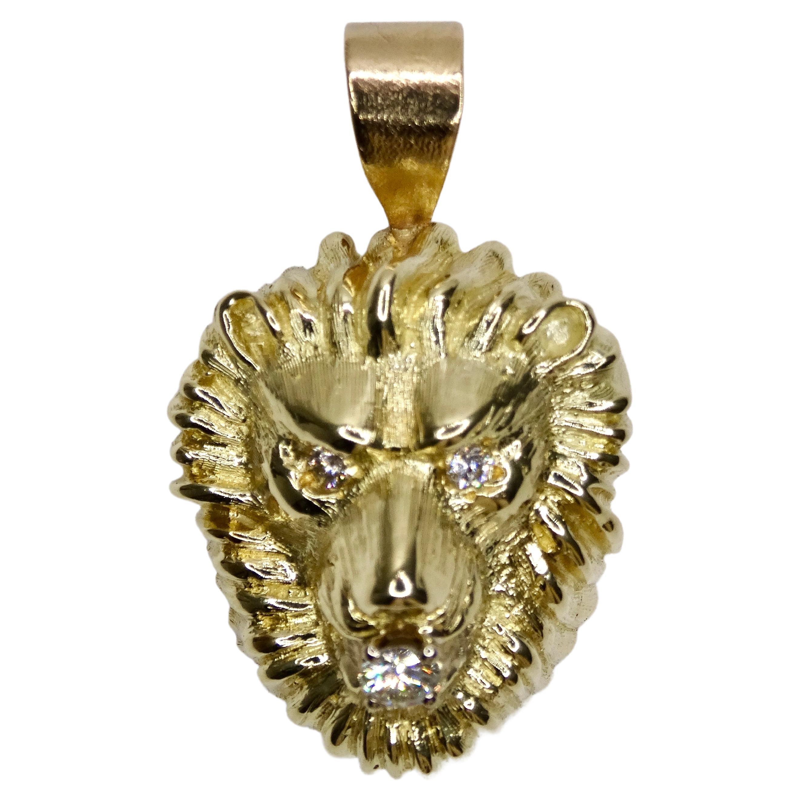 Leo Zodiac Custom-Made Diamond Lion Head CharmPendant