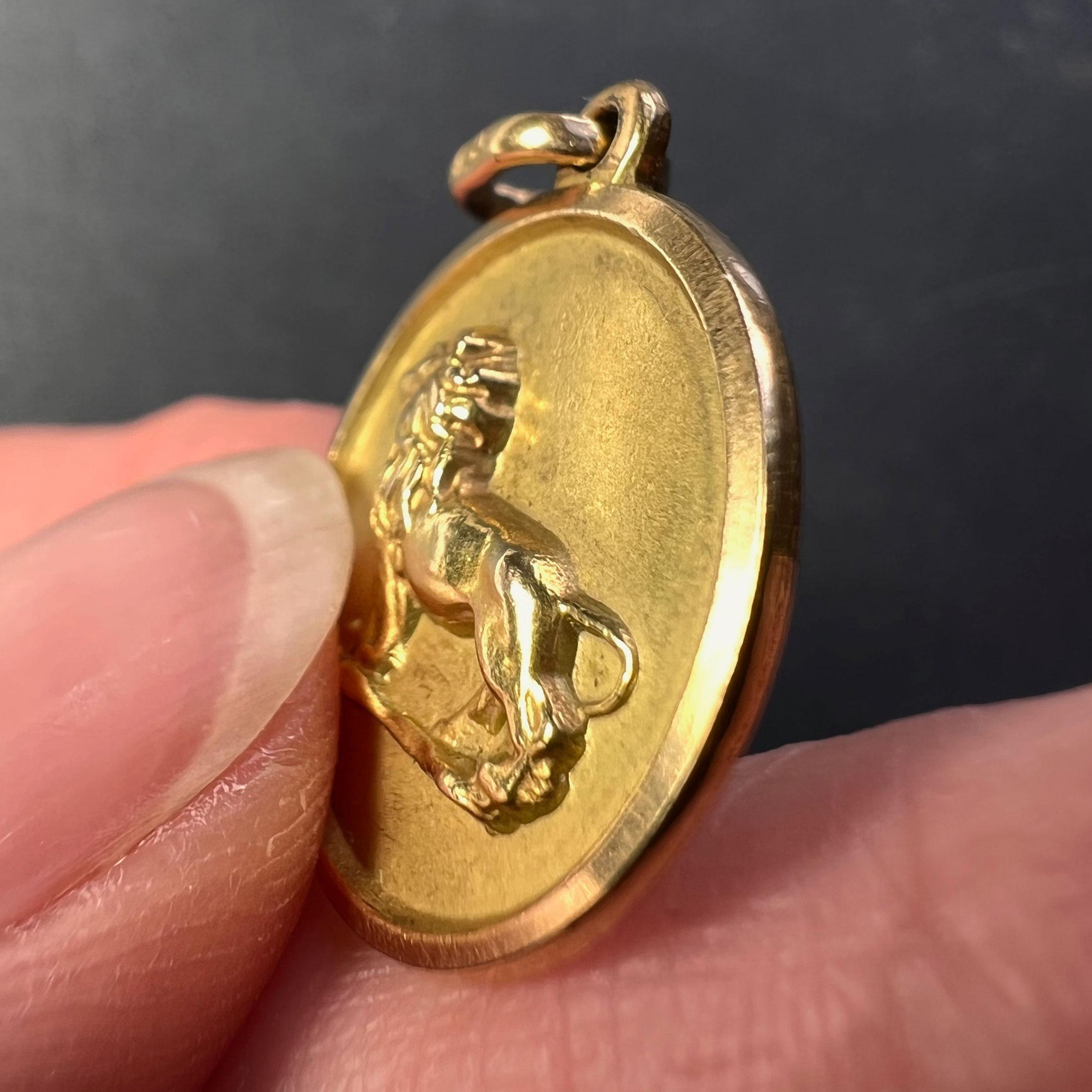Women's Leo Zodiac Lion 18K Yellow Gold Charm Pendant