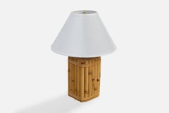 Leola Design, Table Lamp, Bamboo, Rattan, Brass, Germany, 1970s