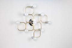 Leola Flushmount Sciolari Light Fixture Chrome and Brass, Germany, 1970s