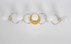Leola Flushmount Wall light Sciolari stlye Chrome Brass, Germany, 1970s