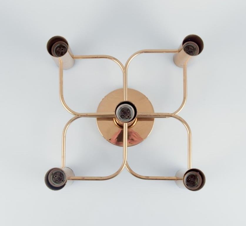 Tedesco Leola, Germania. Lampada da parete/soffitto modernista in ottone, anni '80 in vendita