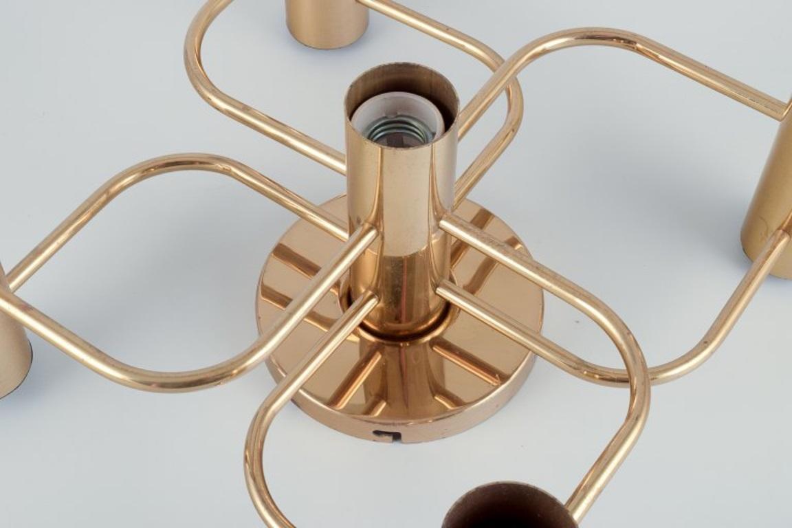 Fine XX secolo Leola, Germania. Lampada da parete/soffitto modernista in ottone, anni '80 in vendita
