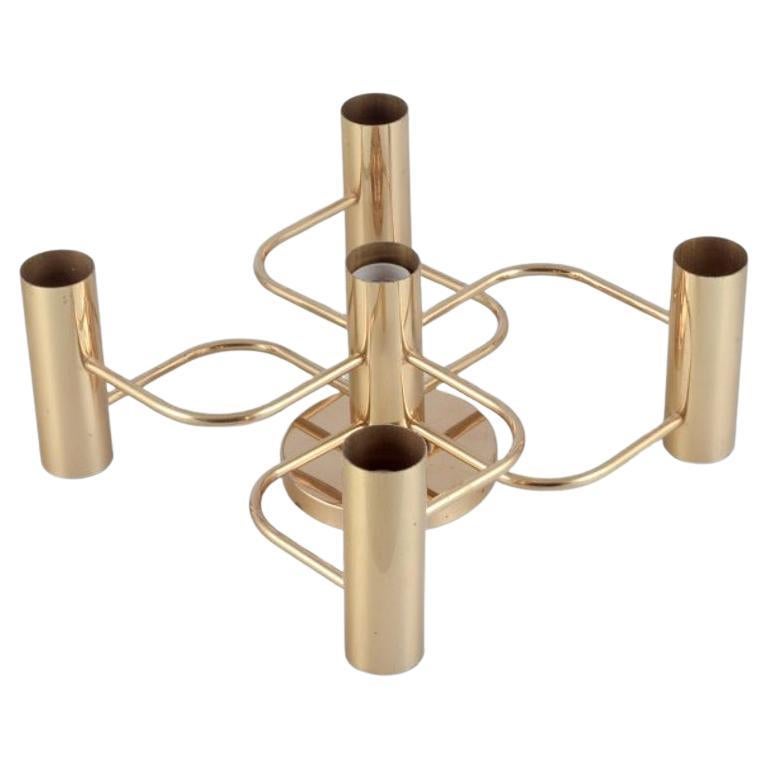 Leola, Germany. Modernist wall/ceiling lamp in brass, 1980s For Sale