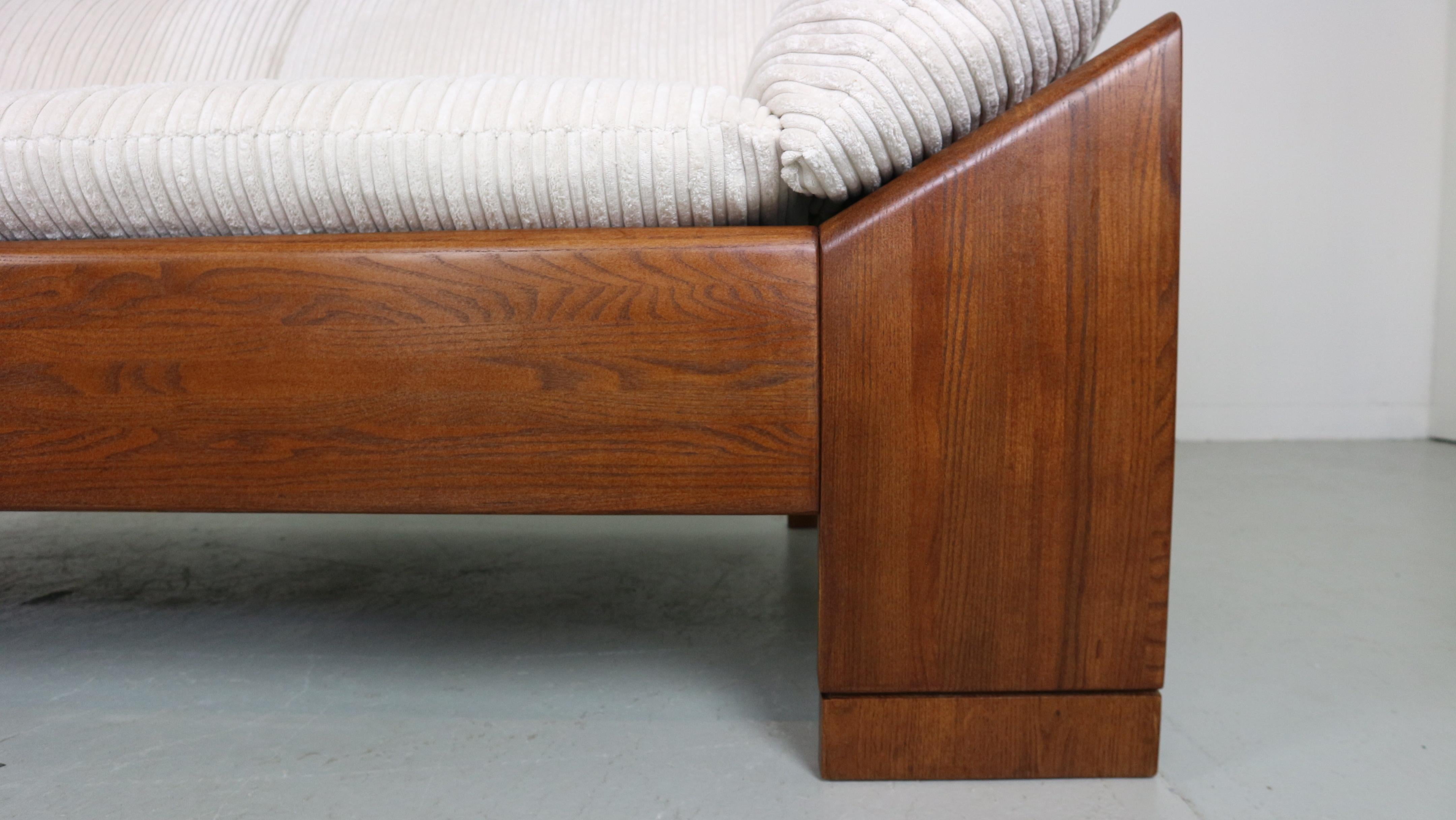 Leolux 2-Seater Sofa or Loveseat Newly Reupholstered Wenge Wood, 1960s 10
