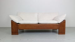 Leolux 2-Seater Sofa or Loveseat Newly Reupholstered Wenge Wood, 1960s