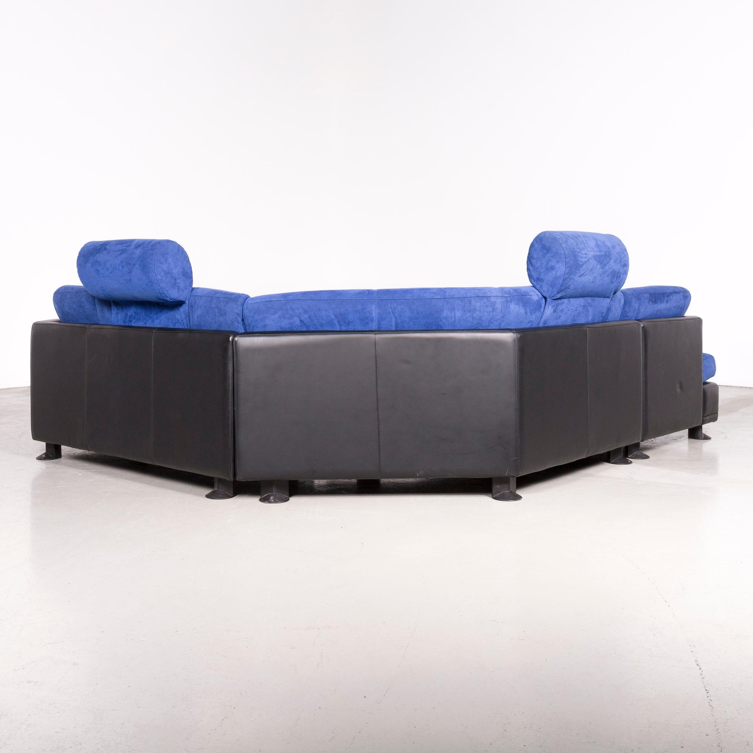 Leolux Antipode Designer Fabric Corner Couch Blue Sofa For Sale 6