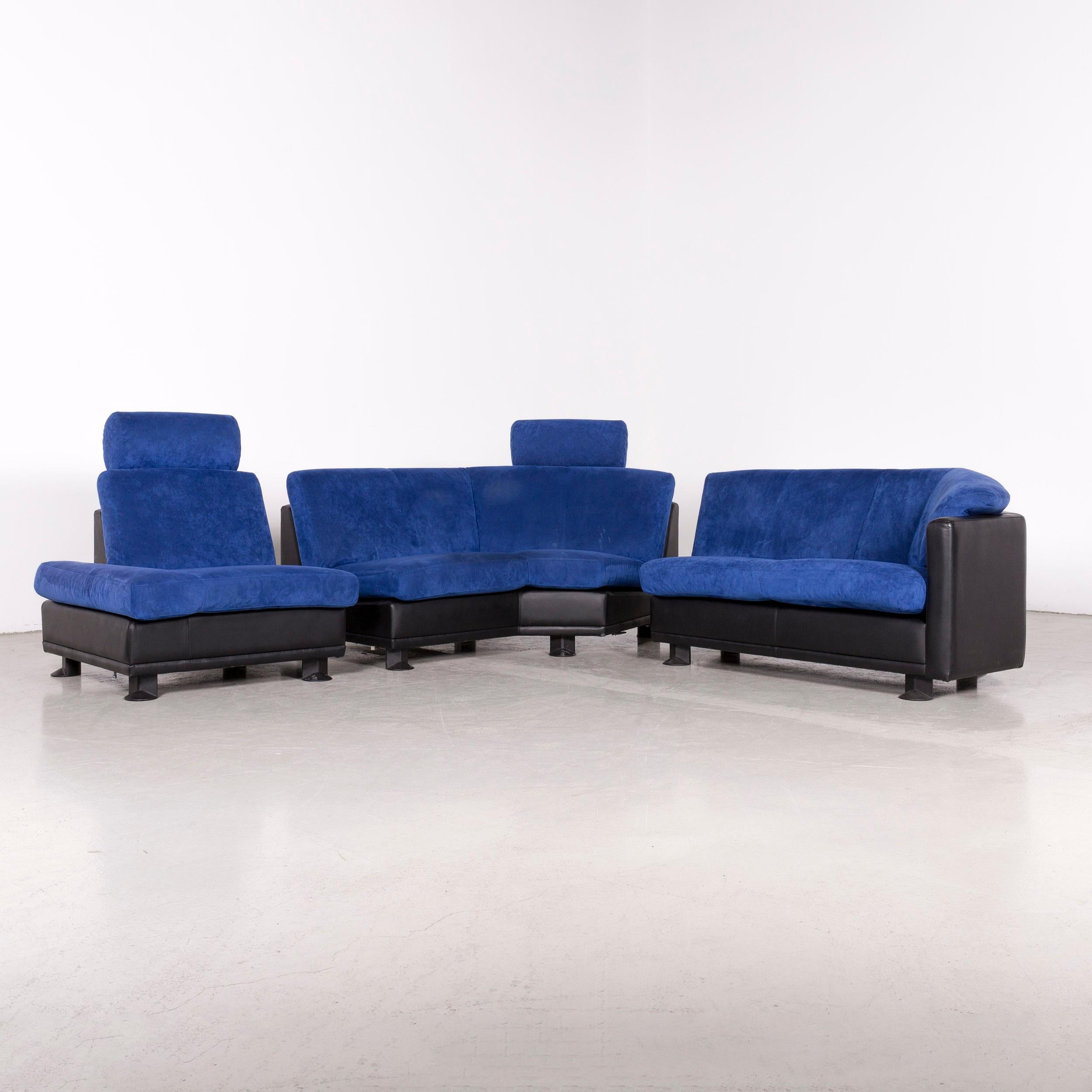 Leolux Antipode Designer Fabric Corner Couch Blue Sofa In Good Condition For Sale In Cologne, DE