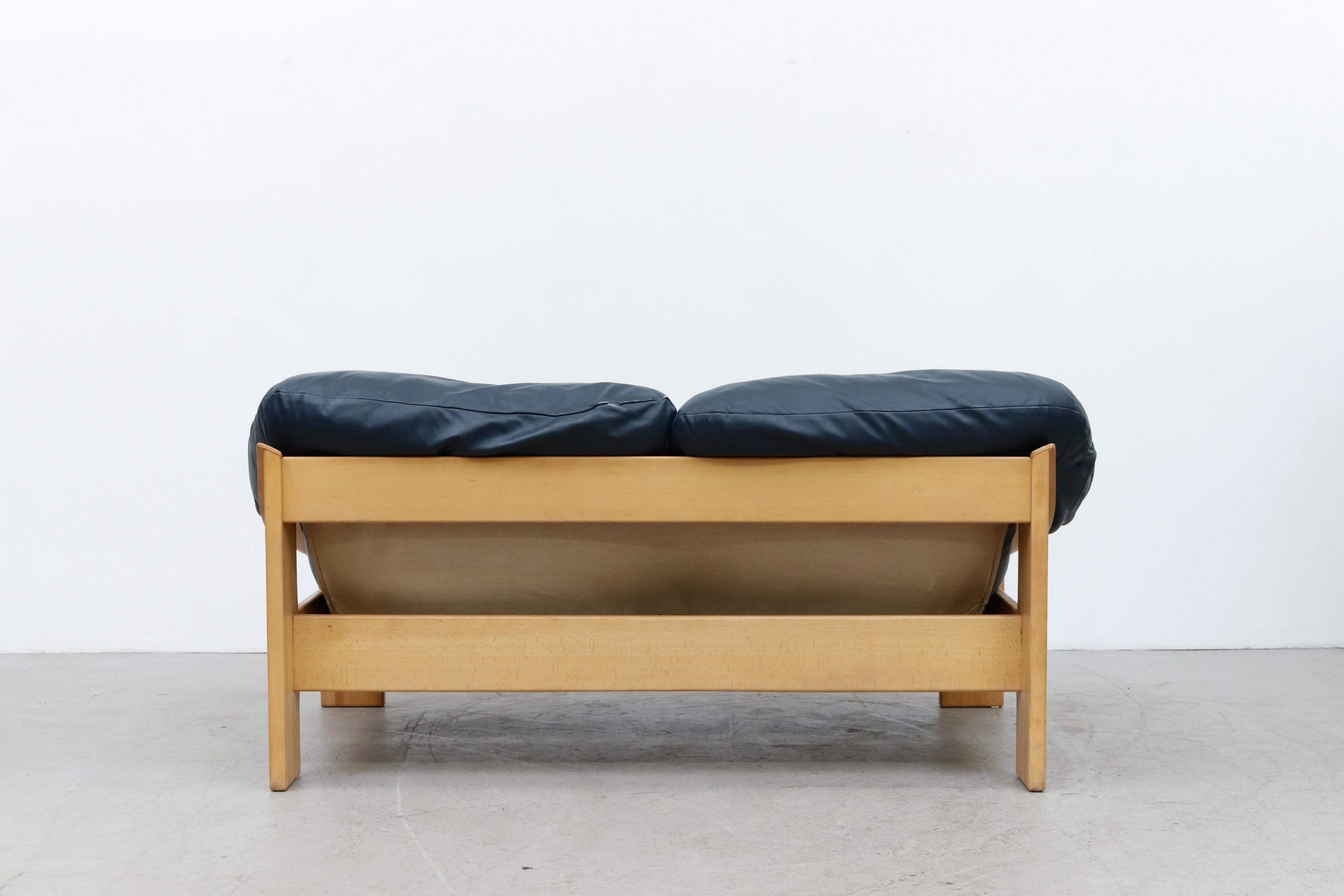 blue leather loveseats