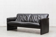 Leolux Bora Bora Black Leather Sofa