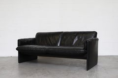 Leolux 'Bora Bora' Black Leather Sofa