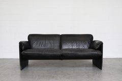 Leolux 'Bora Bora' Black Leather Sofa