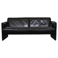 Leolux 'Bora Bora' Black Leather Sofa