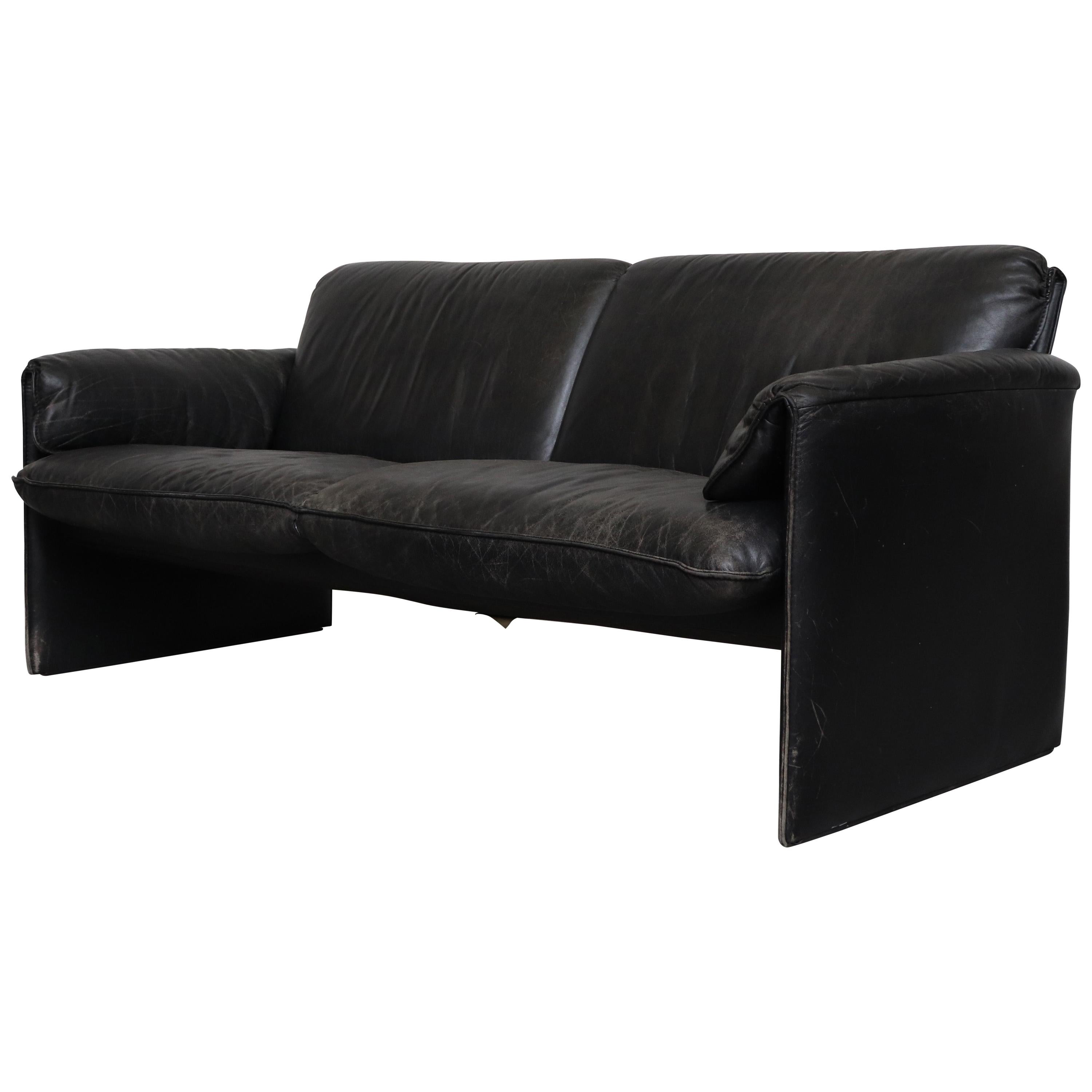 Leolux 'Bora Bora' Black Leather Sofa