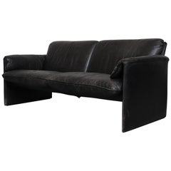 Vintage Leolux 'Bora Bora' Black Leather Sofa