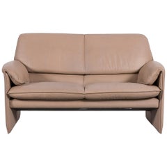 Leolux Bora Designer Sofa Leather Beige Two-Seat Couch