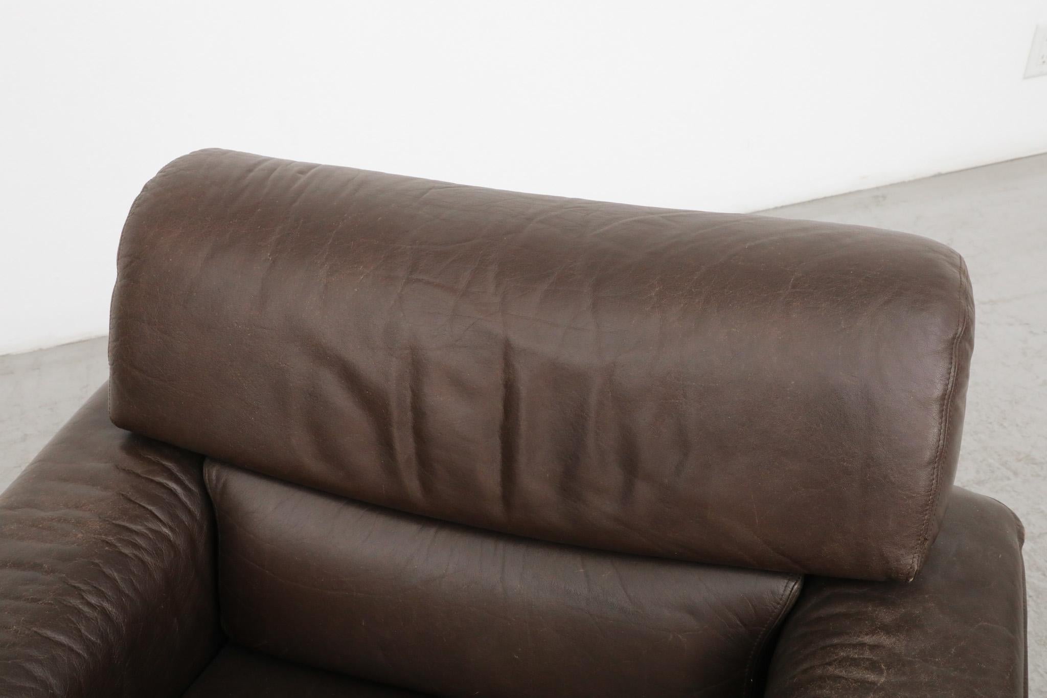 Leolux Brown Leather Lounge Chair For Sale 7