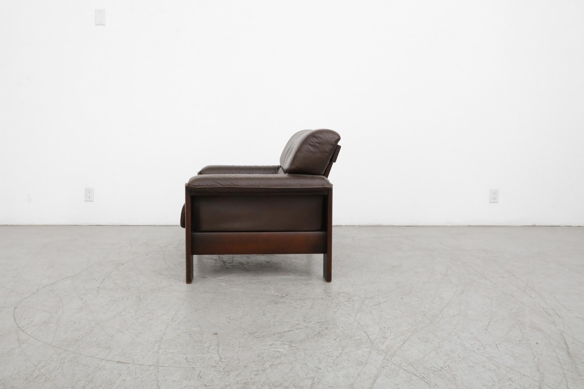 Leolux Brown Leather Lounge Chair In Good Condition For Sale In Los Angeles, CA