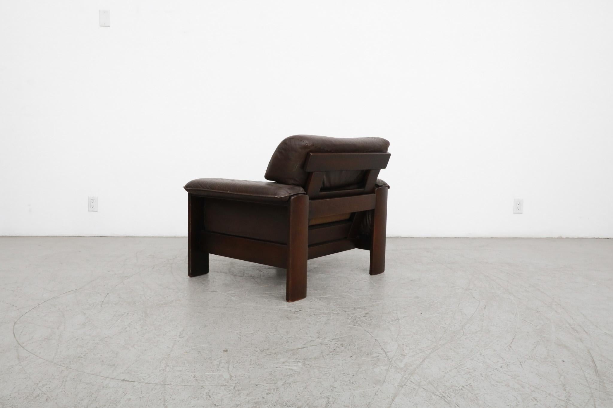 Mid-20th Century Leolux Brown Leather Lounge Chair For Sale