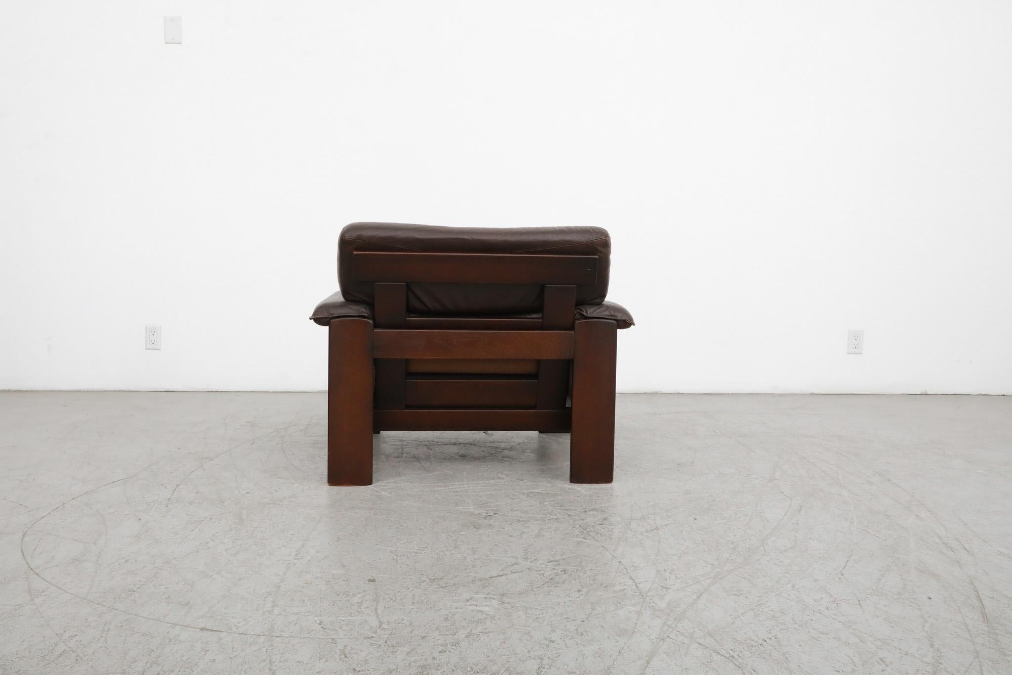 Milieu du XXe siècle Chaise longue en cuir Brown Leolux en vente