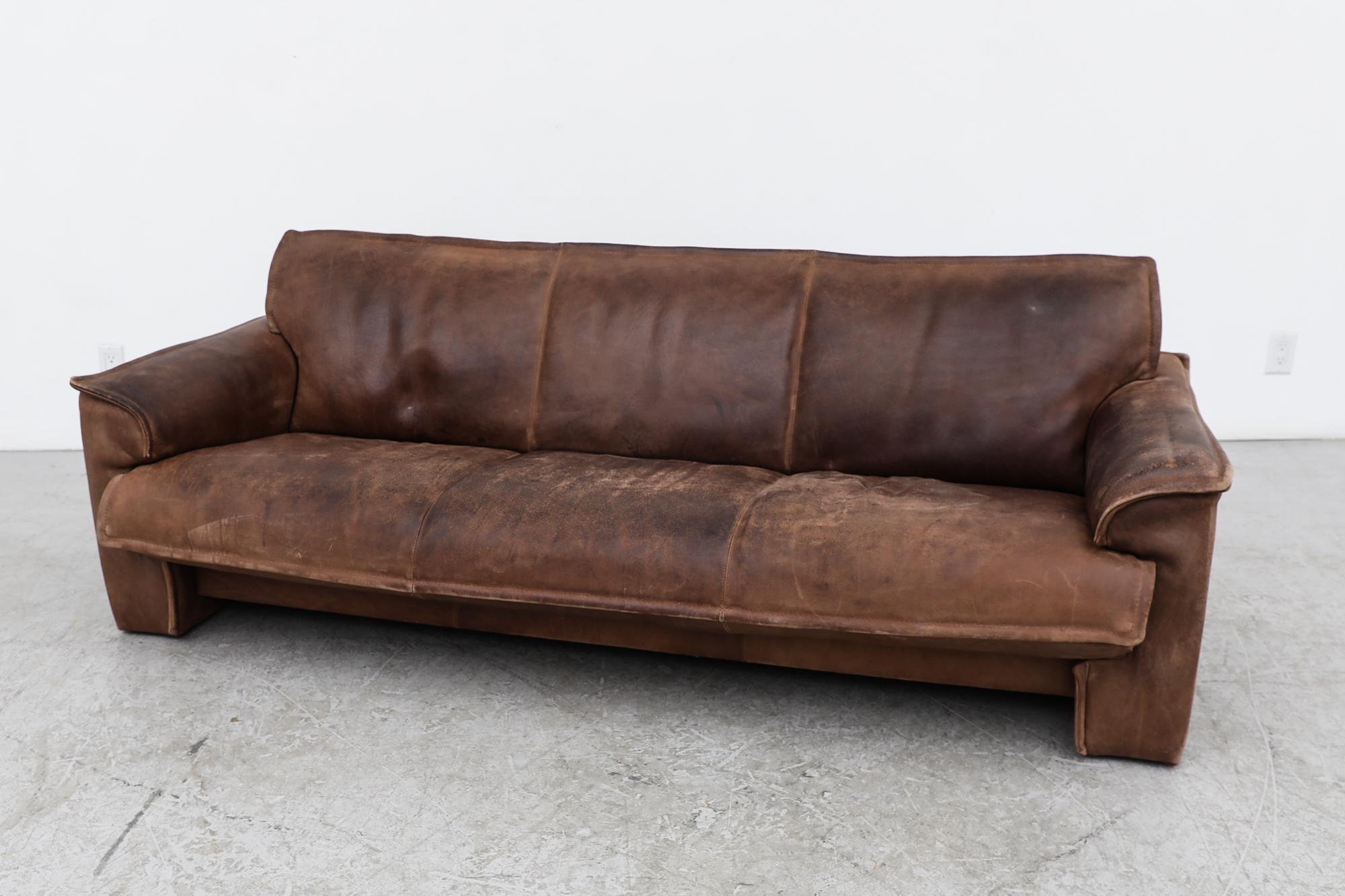Leolux Buffalo Leather 3 Seater Sofa 6