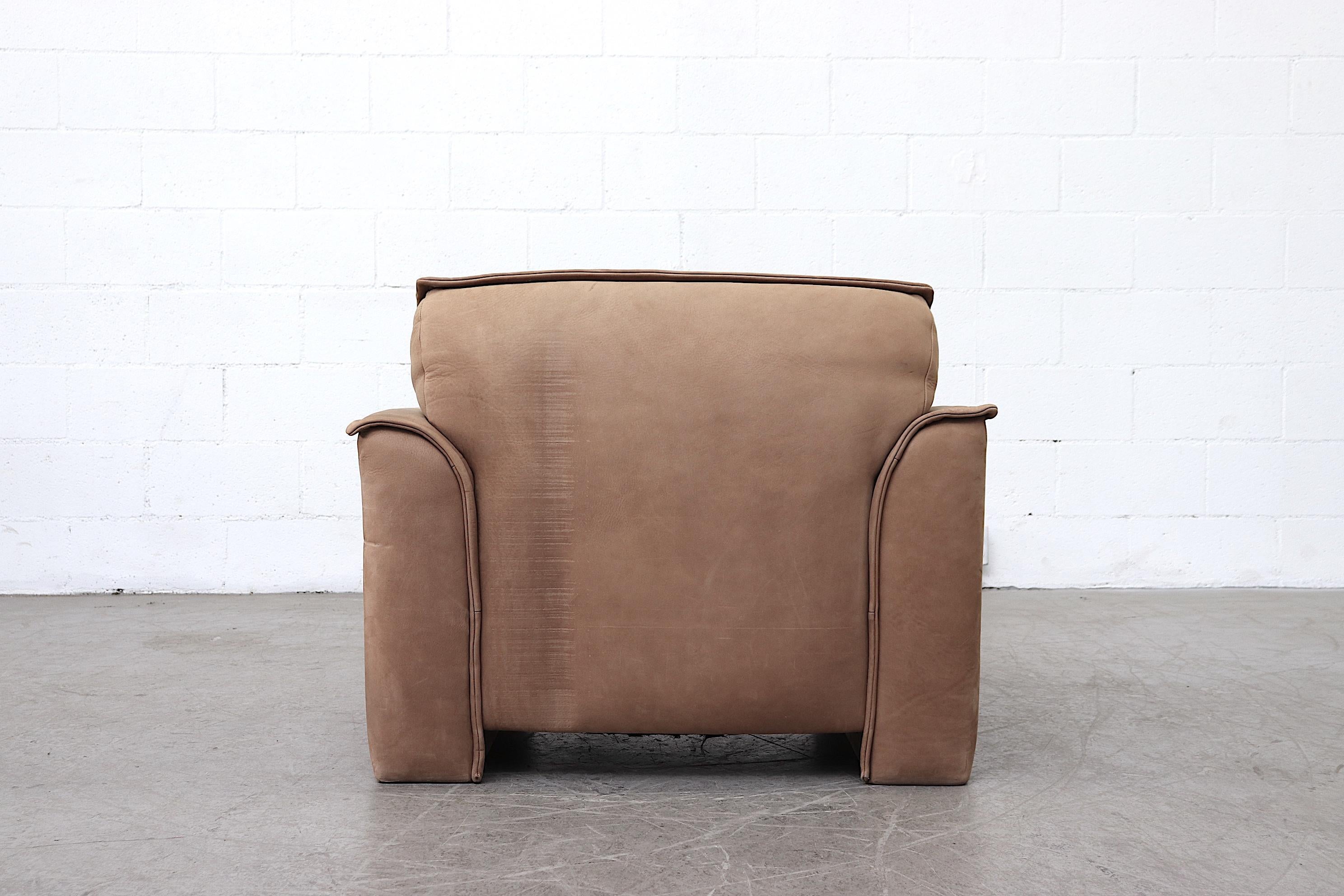 Dutch Leolux Buffalo Leather Lounge Chair